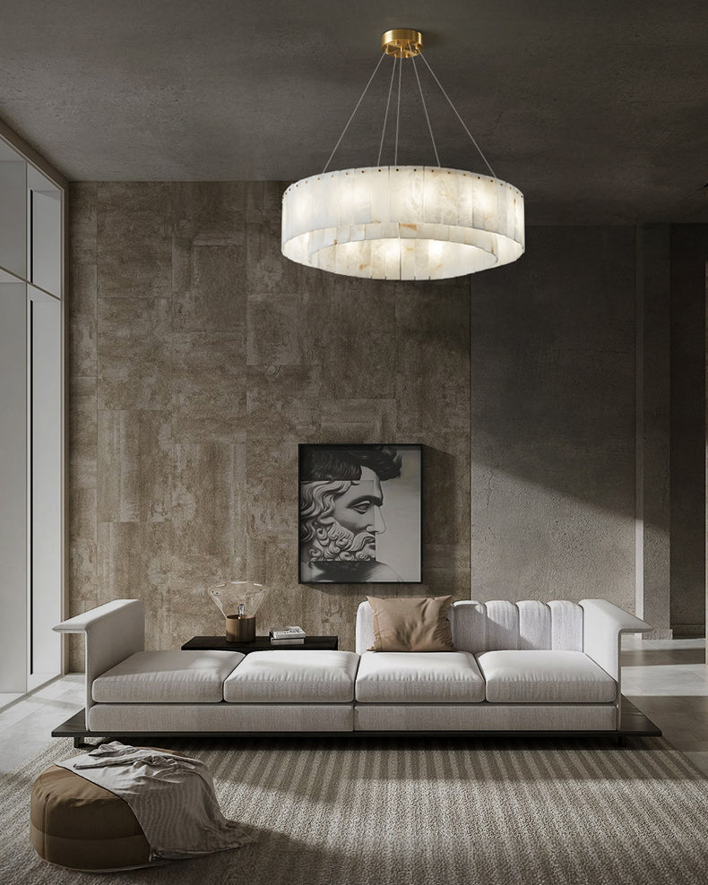 WOMO Round Alabaster Chandelier-WM2843 - Image 2
