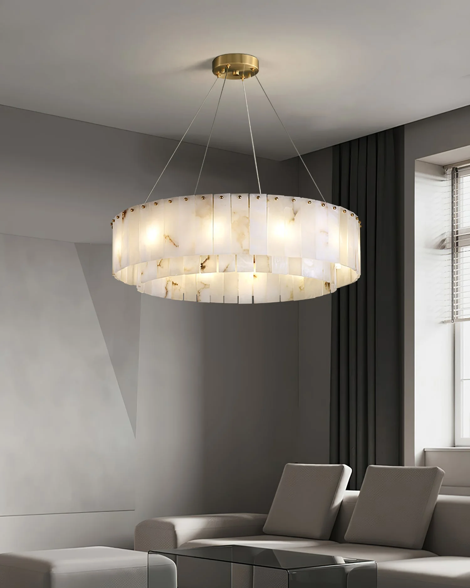 WOMO Round Alabaster Chandelier-WM2843 - Image 6