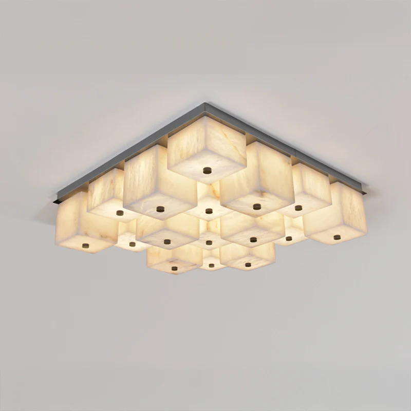 WOMO Alabaster Square Flush Mount Ceiling Light-WM3054 - Image 17