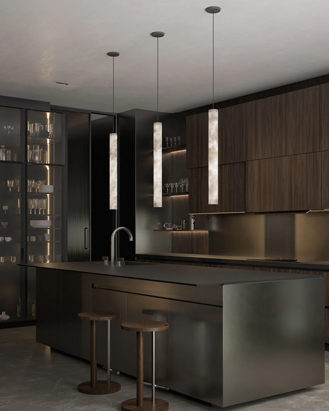 WOMO Alabaster Tube Dining Room Pendant Light-WM2882 - Image 17