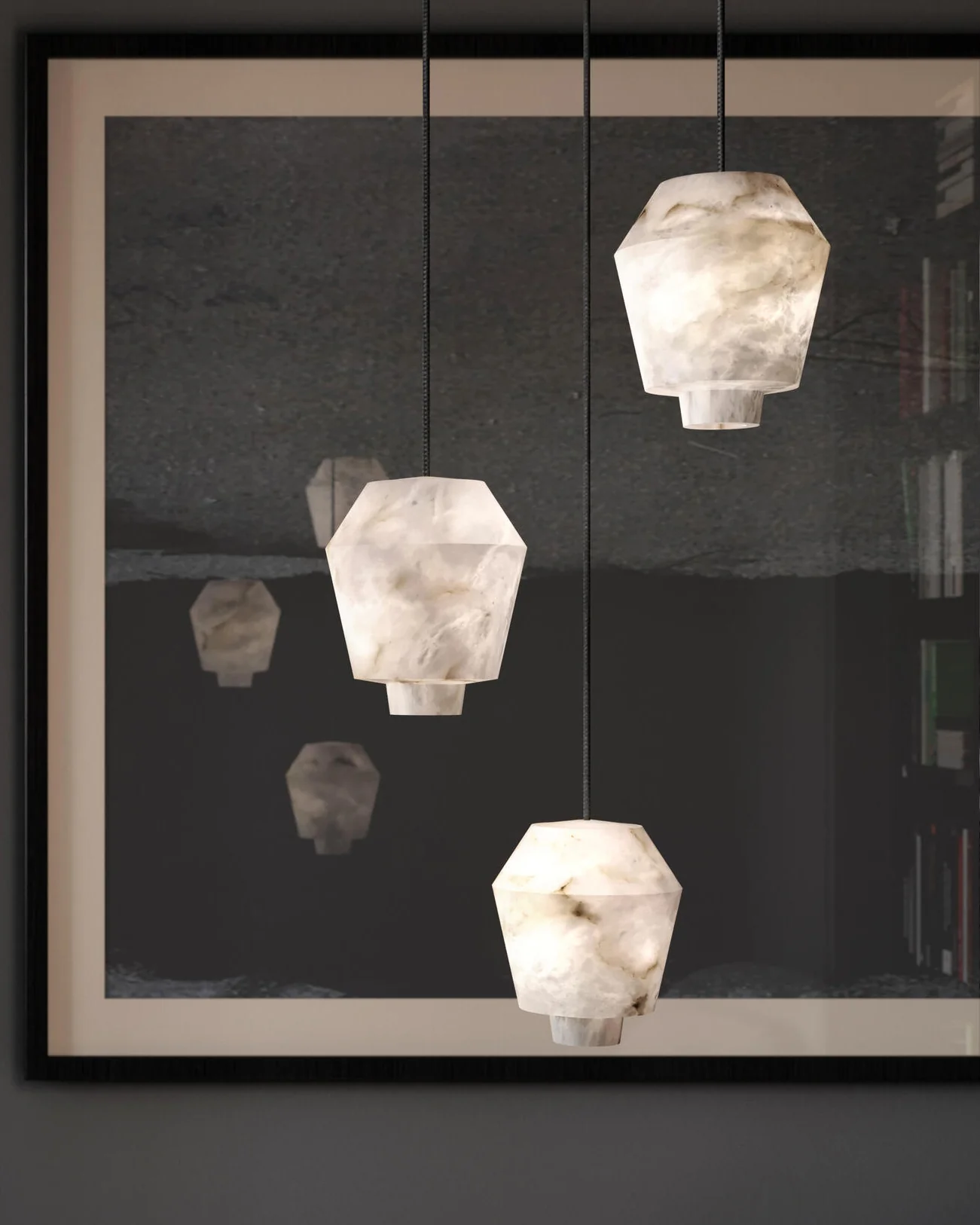 WOMO Alix Alabaster Pendant Light-WM2892 - Image 9
