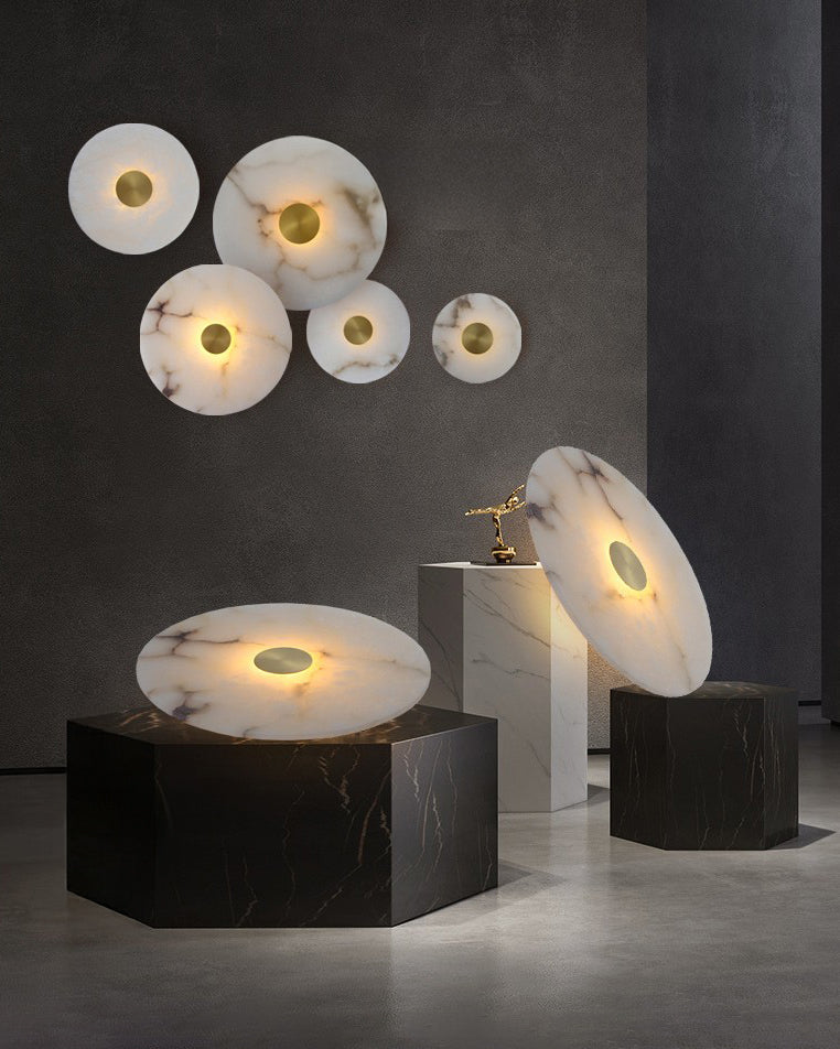 WOMO Art Deco Disc Alabaster Wall Sconce-WM6128 - Image 6