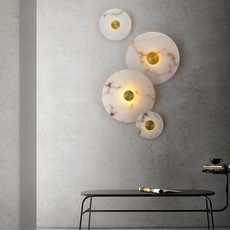WOMO Art Deco Disc Alabaster Wall Sconce-WM6128 - Image 8