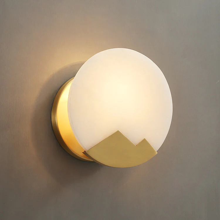 WOMO Art Deco Disc Alabaster Wall Sconce-WM6156 - Image 10