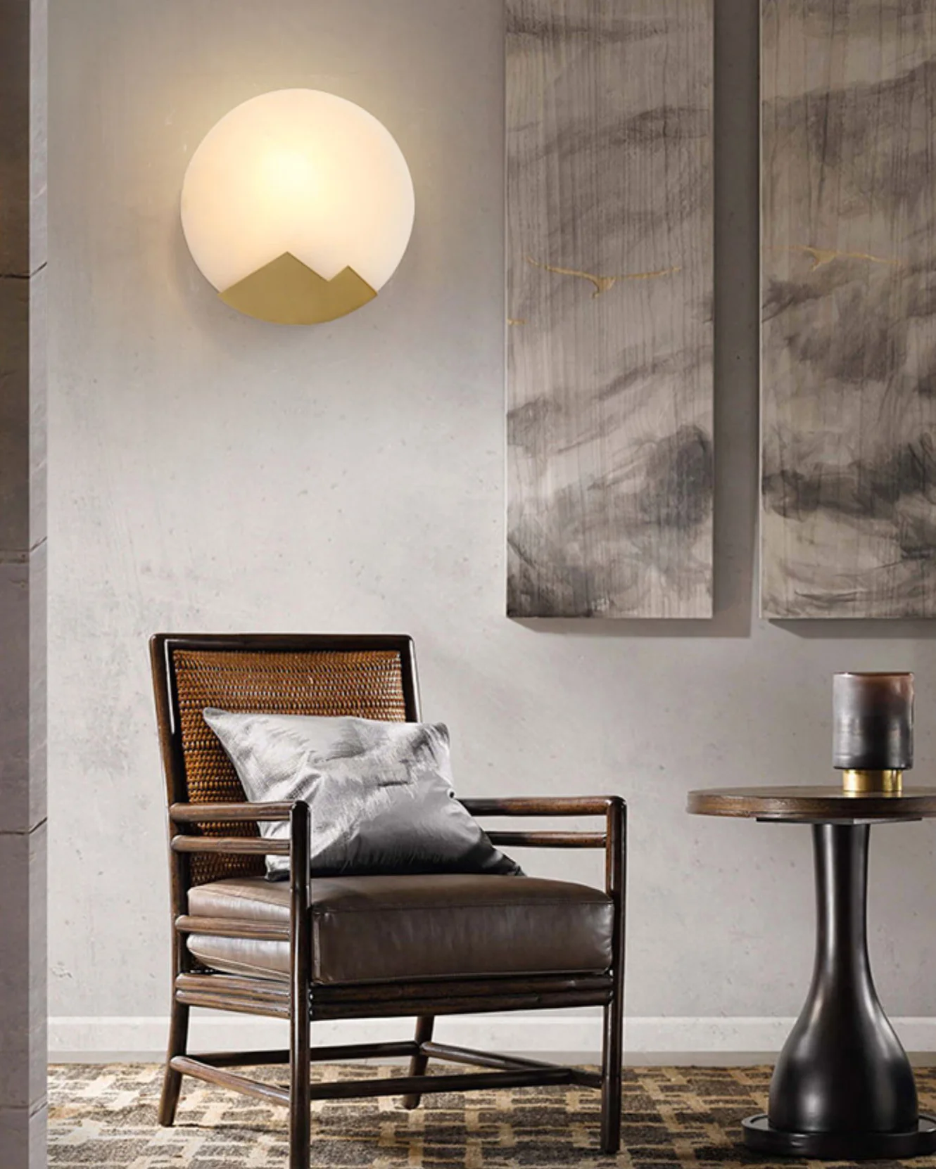 WOMO Art Deco Disc Alabaster Wall Sconce-WM6156 - Image 4