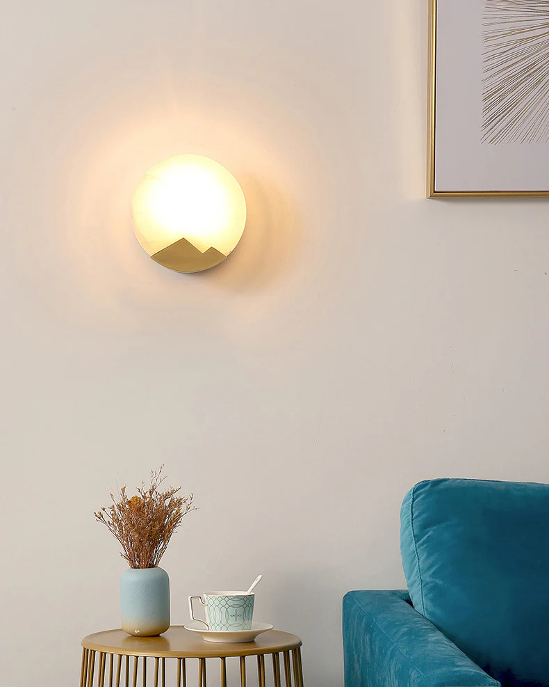 WOMO Art Deco Disc Alabaster Wall Sconce-WM6156 - Image 5