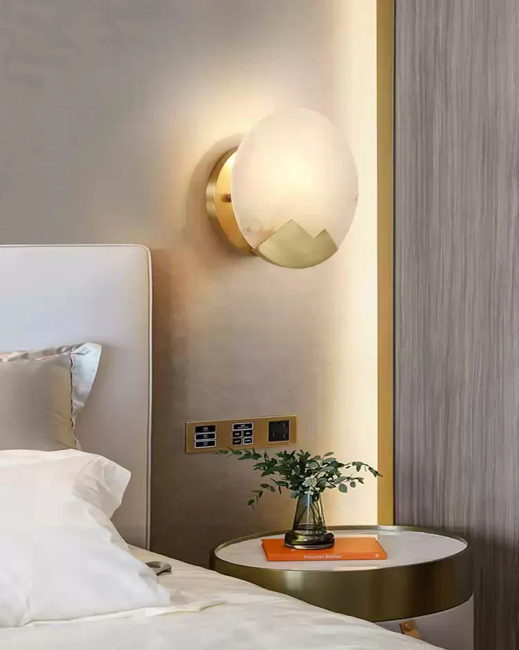WOMO Art Deco Disc Alabaster Wall Sconce-WM6156 - Image 8