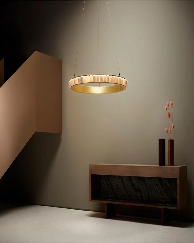 WOMO Tiered Circular Alabaster Chandelier-WM2858 - Image 10