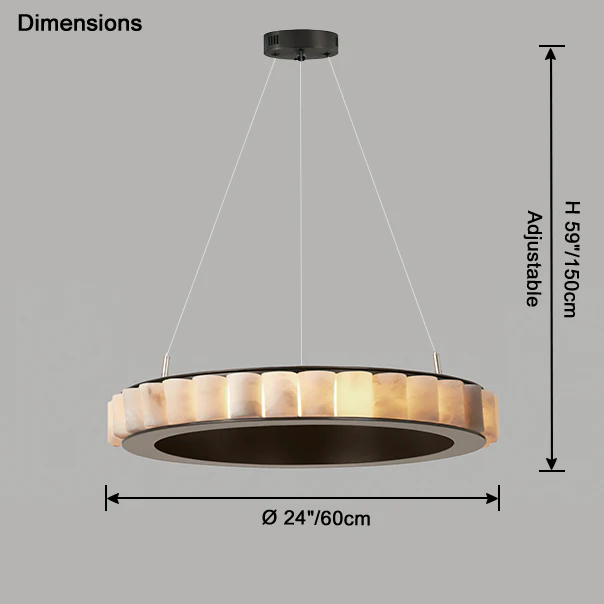 WOMO Tiered Circular Alabaster Chandelier-WM2858 - Image 18