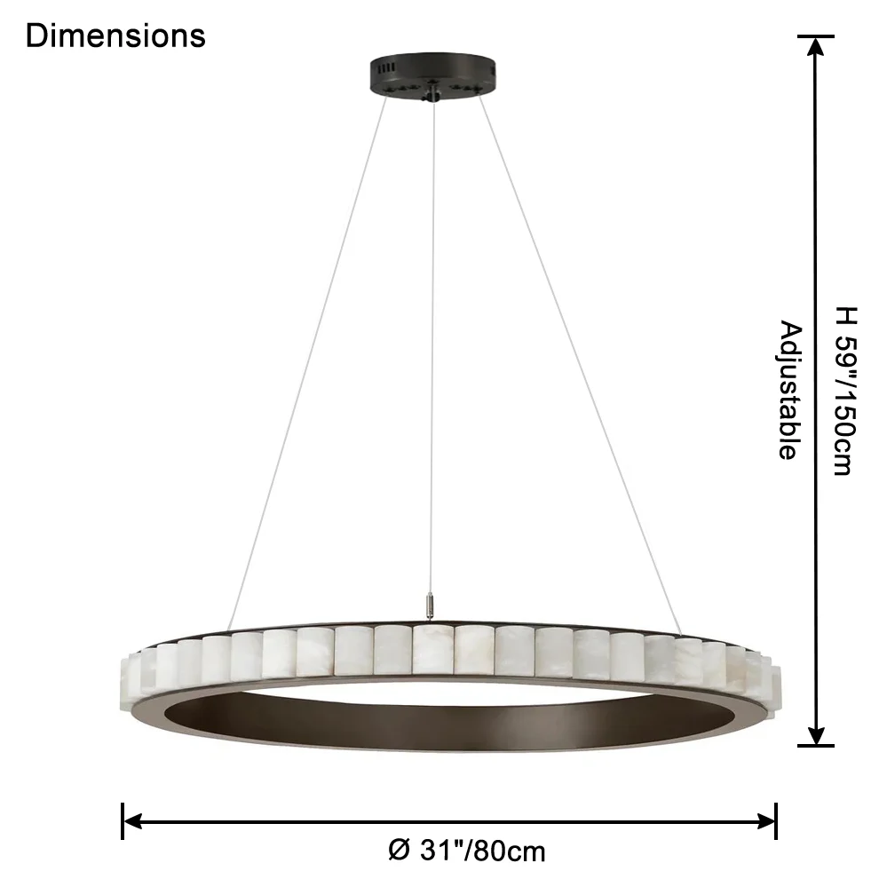 WOMO Tiered Circular Alabaster Chandelier-WM2858 - Image 20