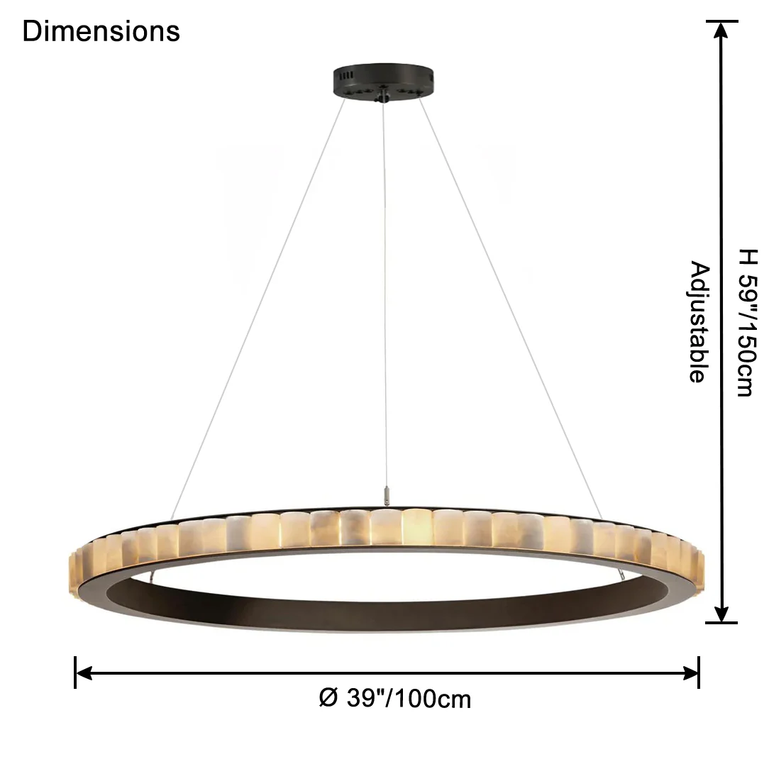 WOMO Tiered Circular Alabaster Chandelier-WM2858 - Image 22
