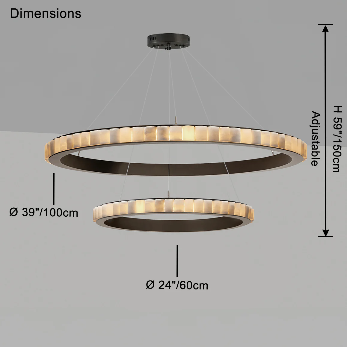 WOMO Tiered Circular Alabaster Chandelier-WM2858 - Image 24