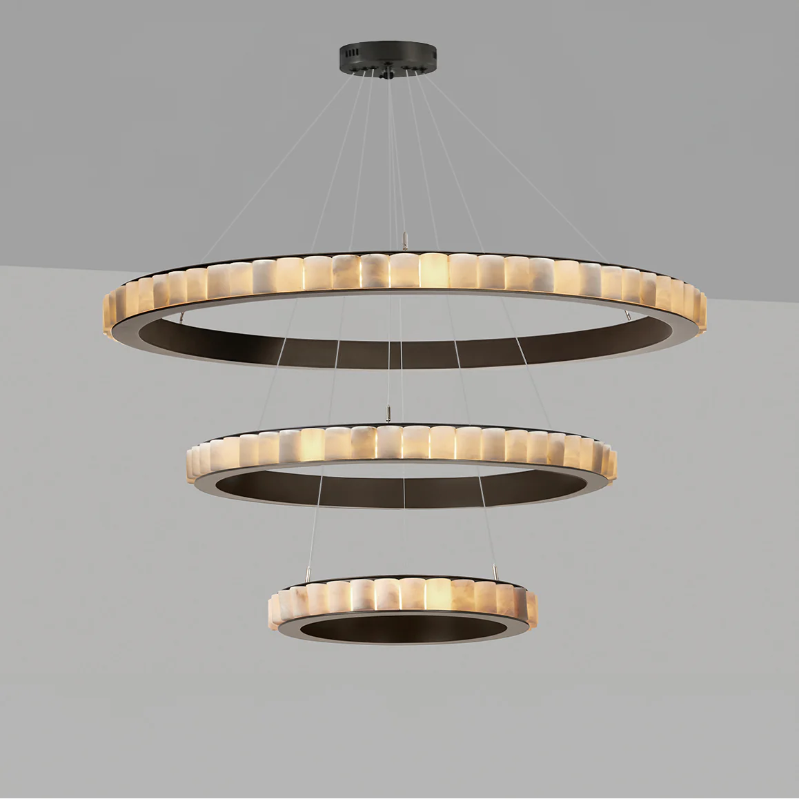 WOMO Tiered Circular Alabaster Chandelier-WM2858 - Image 25