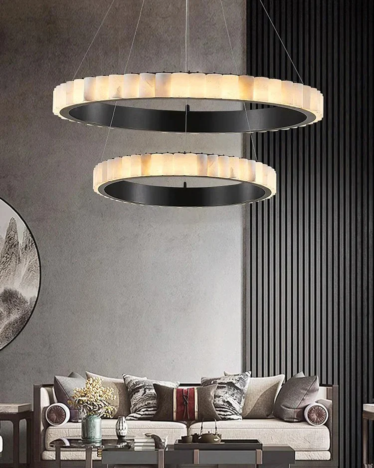 WOMO Tiered Circular Alabaster Chandelier-WM2858 - Image 3
