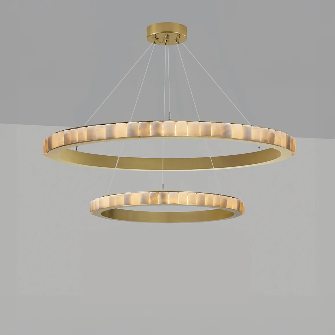 WOMO Tiered Circular Alabaster Chandelier-WM2858 - Image 33
