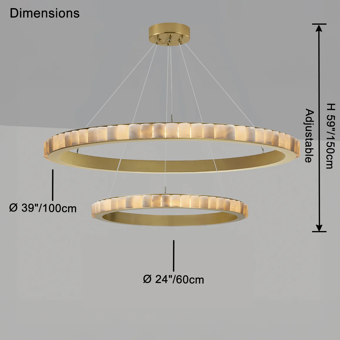 WOMO Tiered Circular Alabaster Chandelier-WM2858 - Image 34