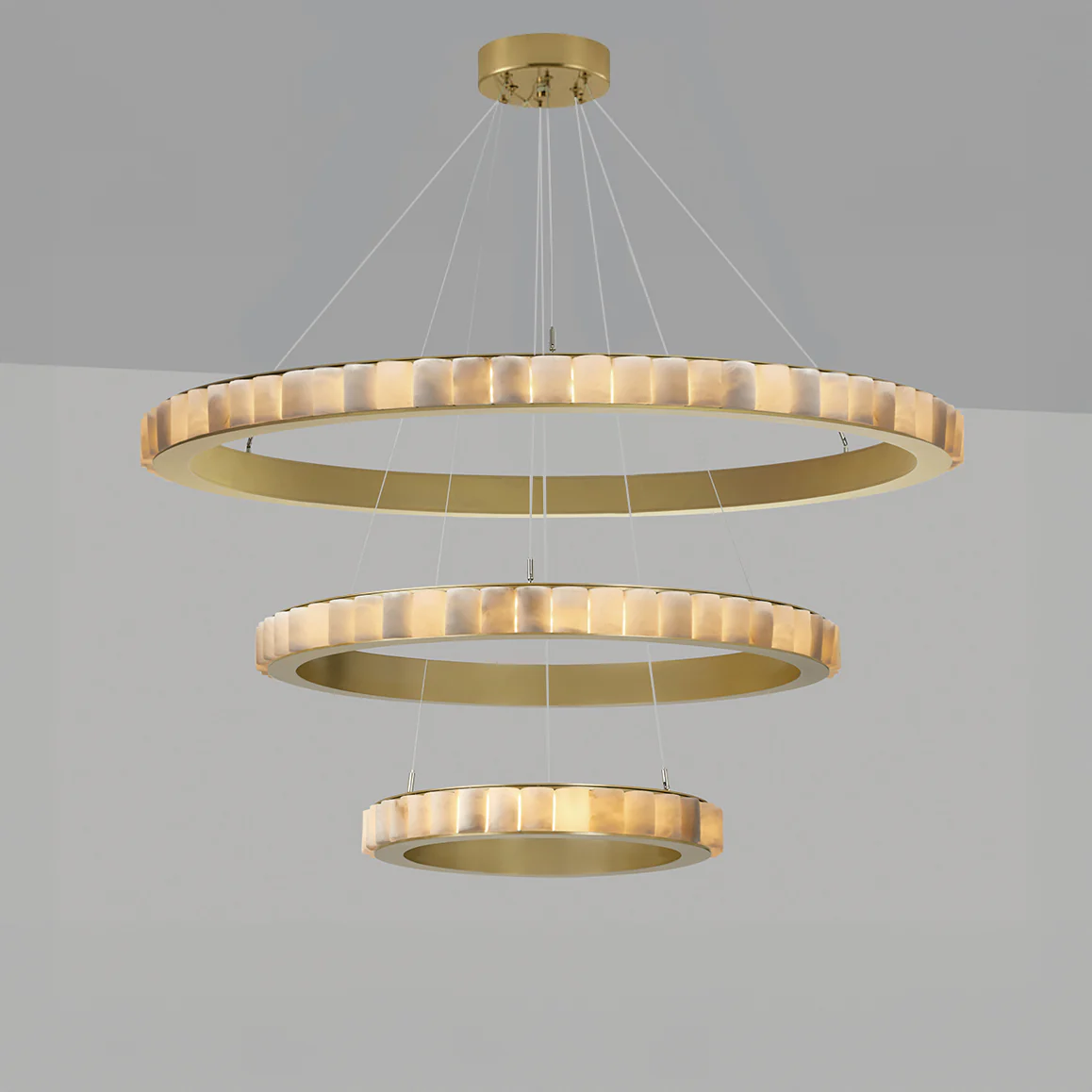 WOMO Tiered Circular Alabaster Chandelier-WM2858 - Image 35