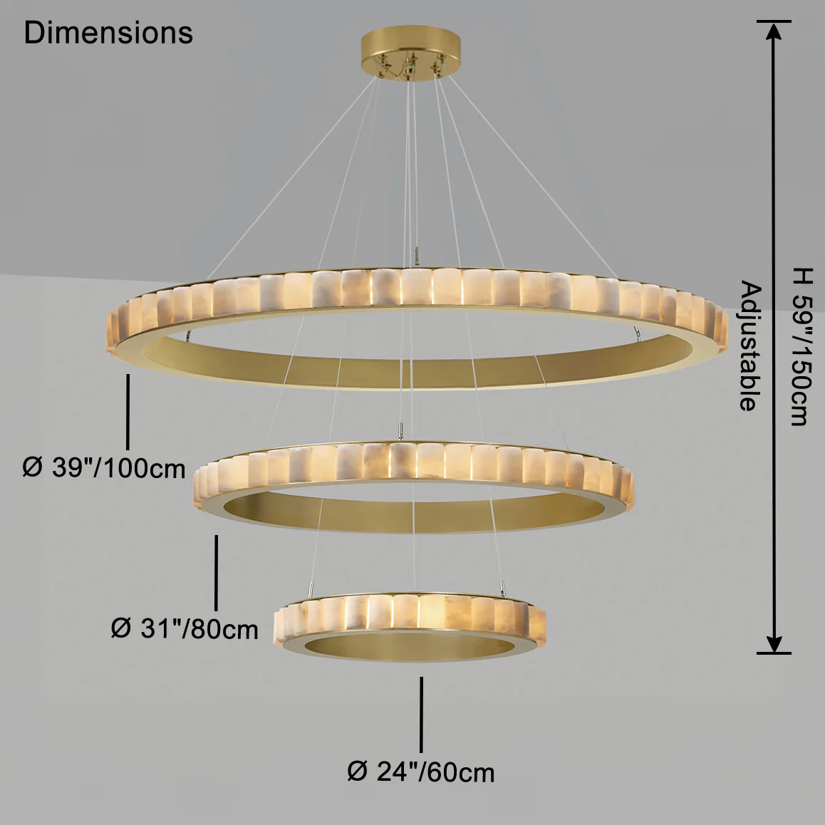 WOMO Tiered Circular Alabaster Chandelier-WM2858 - Image 36