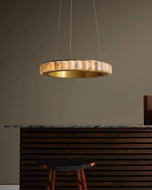 WOMO Tiered Circular Alabaster Chandelier-WM2858 - Image 4