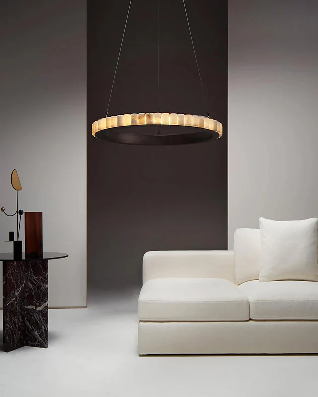 WOMO Tiered Circular Alabaster Chandelier-WM2858 - Image 6