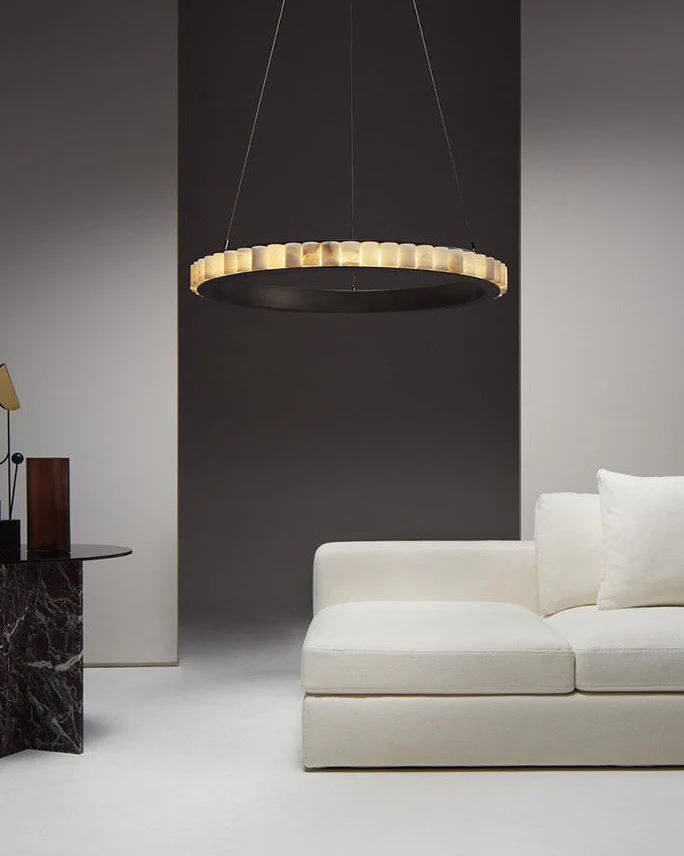 WOMO Tiered Circular Alabaster Chandelier-WM2858 - Image 9
