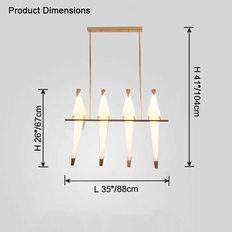 WOMO Origami Bird Linear Chandelier-WM2736 - Image 13
