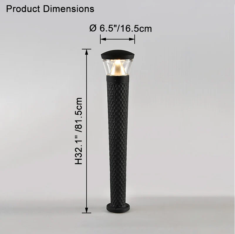 WOMO Black Pathway Bollard Light-WM9110 - Image 8