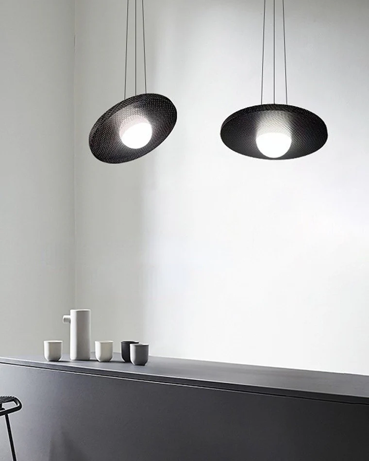 WOMO Black Disc Pendant Light-WM2324 - Image 15