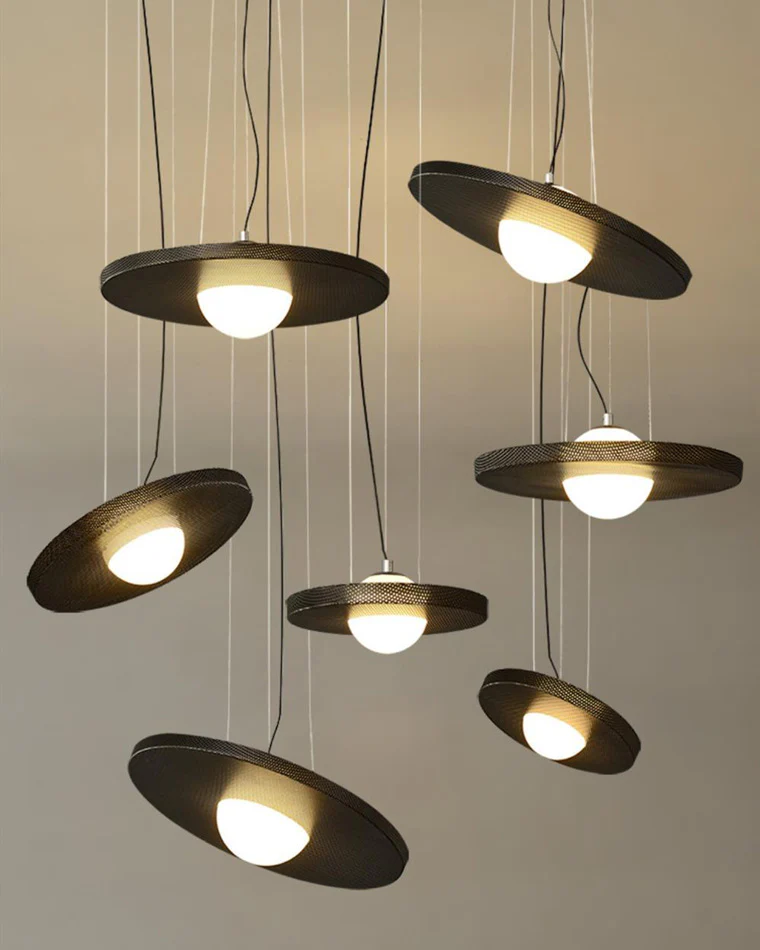 WOMO Black Disc Pendant Light-WM2324 - Image 3