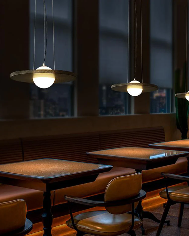 WOMO Black Disc Pendant Light-WM2324 - Image 4