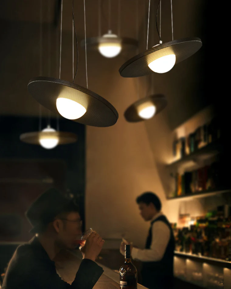 WOMO Black Disc Pendant Light-WM2324 - Image 6