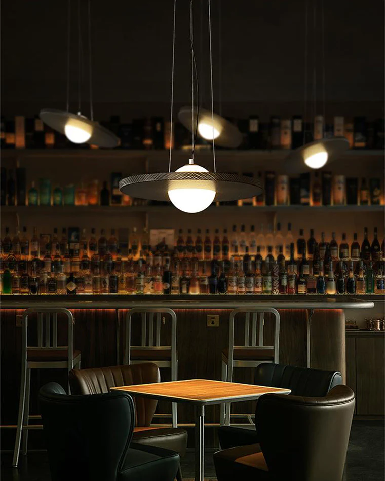 WOMO Black Disc Pendant Light-WM2324 - Image 7