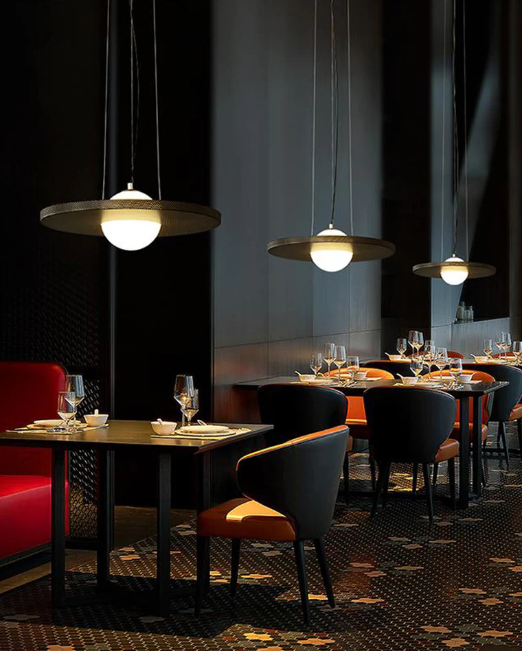 WOMO Black Disc Pendant Light-WM2324 - Image 9