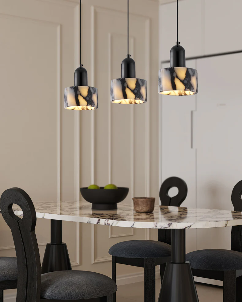 WOMO Black Dome Stone Pendant Light-WM3001 - Image 3