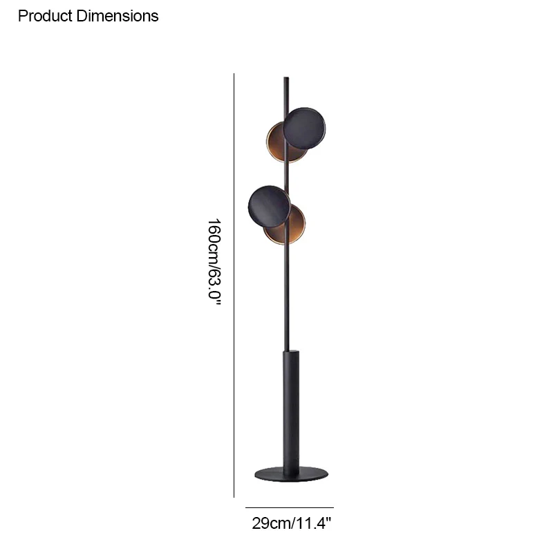 WOMO Black Pole Floor Lamp-WM7037 - Image 18