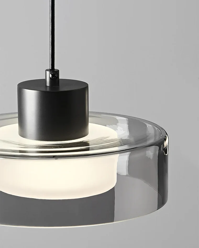 WOMO Black Glass Drum Pendant Light-WM2787 - Image 10