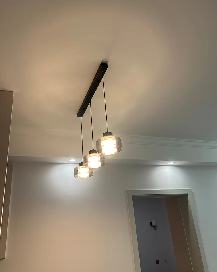 WOMO Black Glass Drum Pendant Light-WM2787 - Image 11