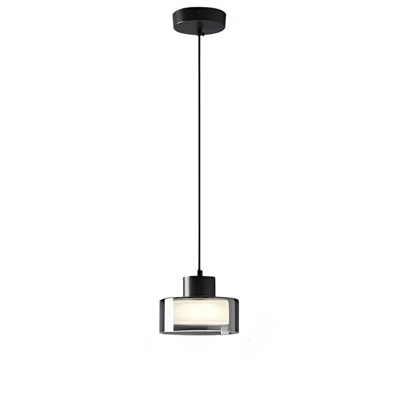 WOMO Black Glass Drum Pendant Light-WM2787 - Image 13