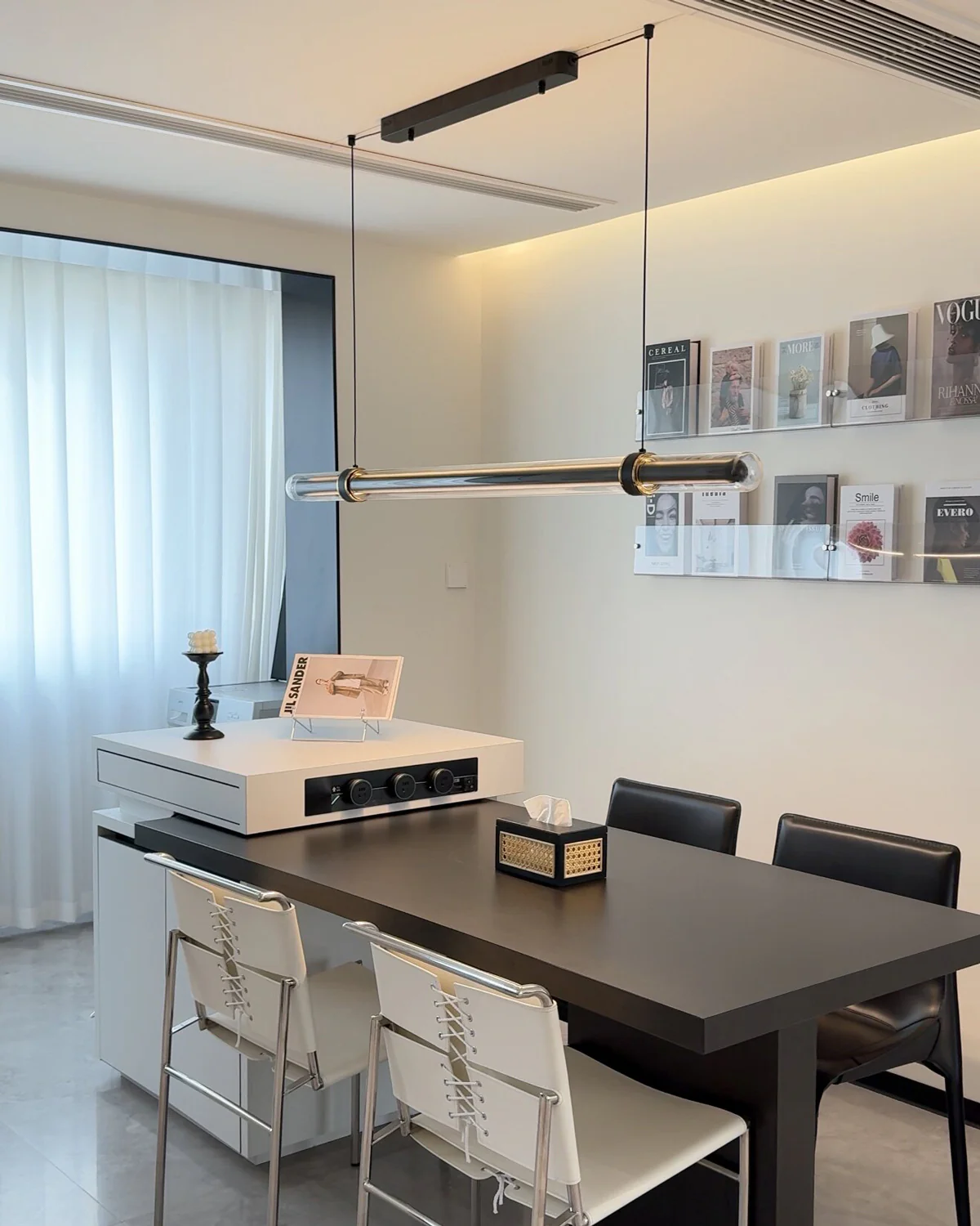 WOMO Black Glass Time tunnel Linear Pendant Light - WM3288 - Image 14