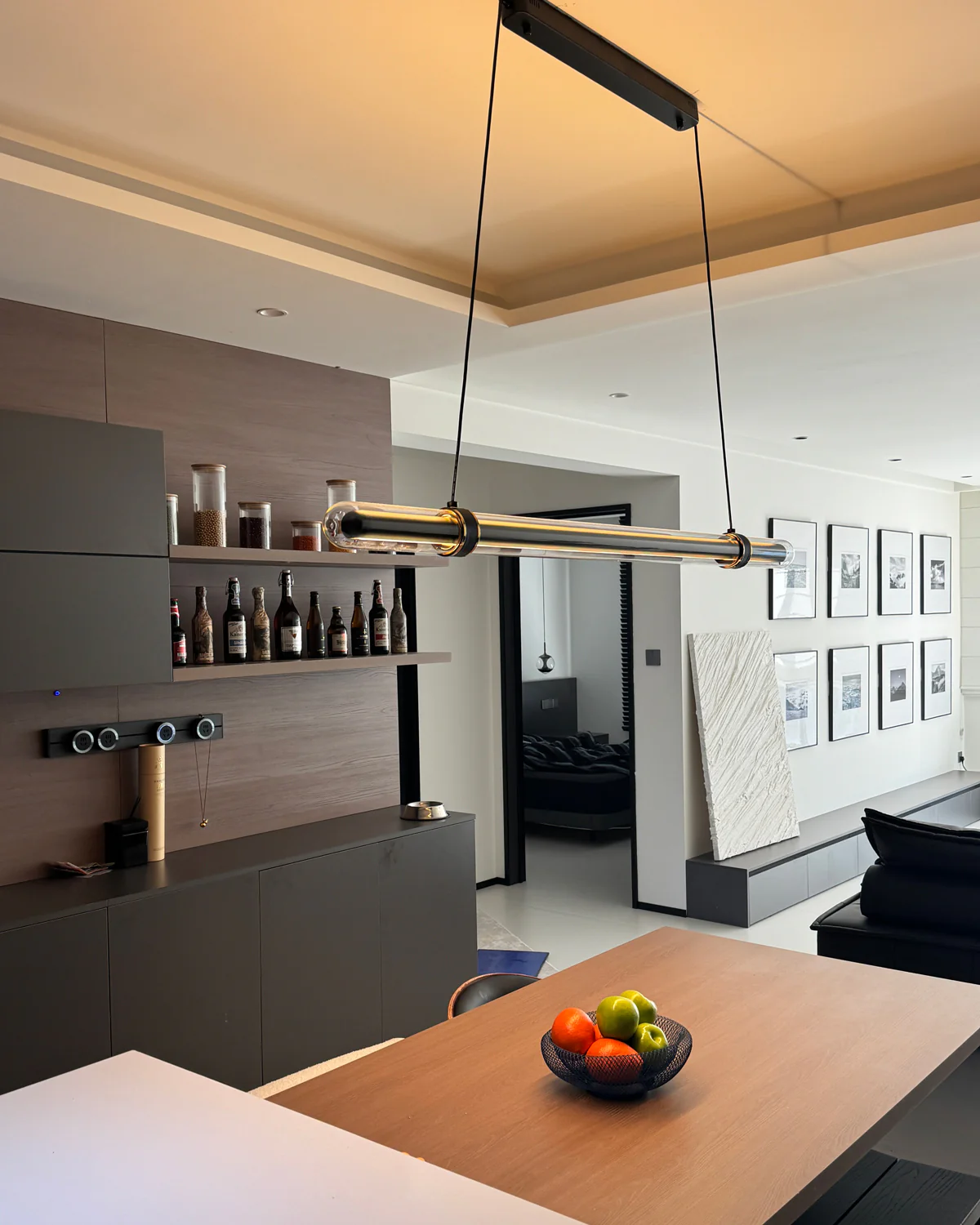 WOMO Black Glass Time tunnel Linear Pendant Light - WM3288 - Image 15