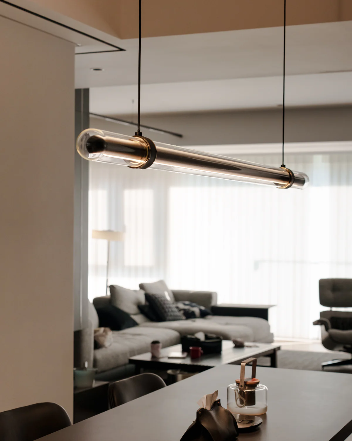 WOMO Black Glass Time tunnel Linear Pendant Light - WM3288 - Image 22
