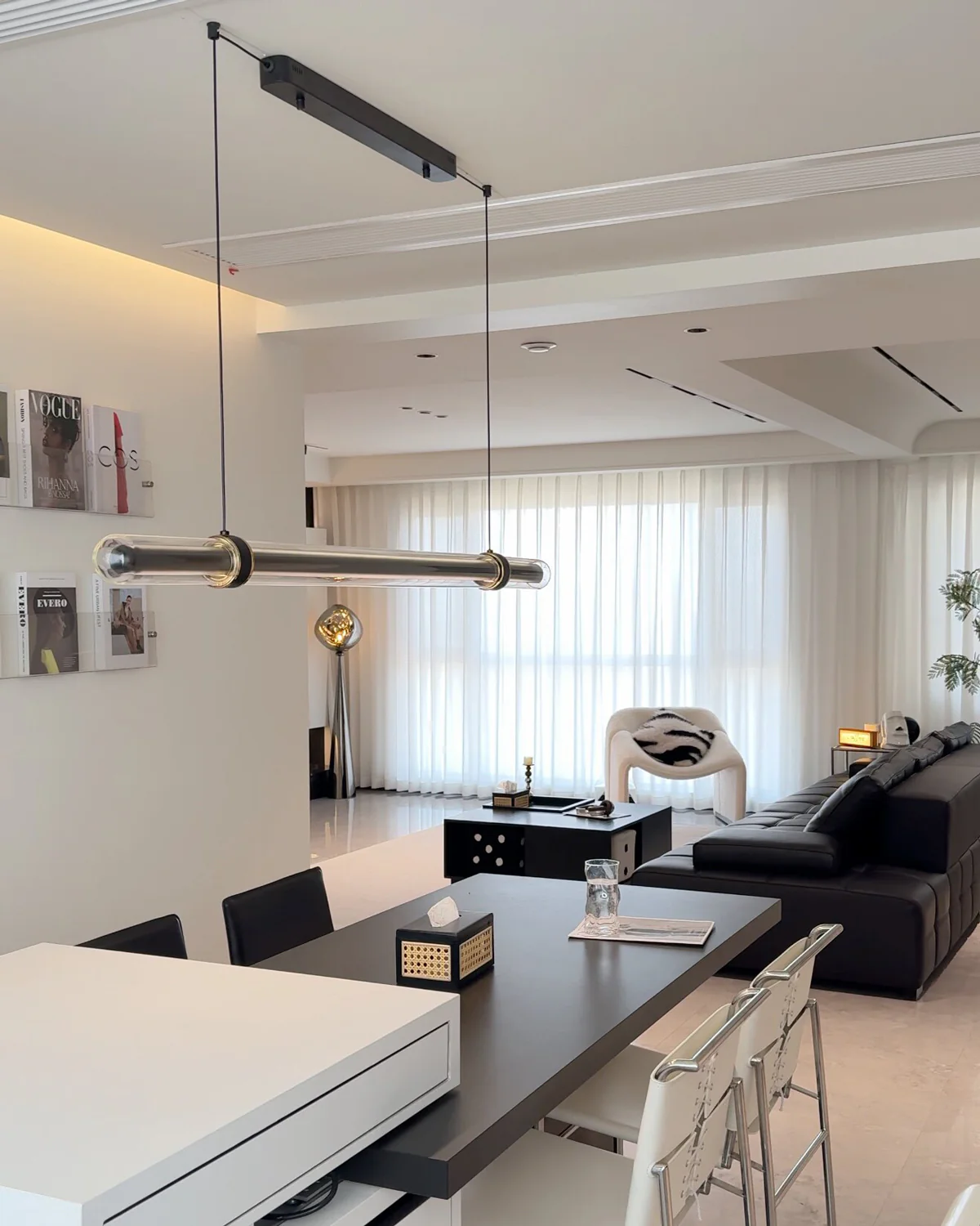 WOMO Black Glass Time tunnel Linear Pendant Light - WM3288 - Image 23