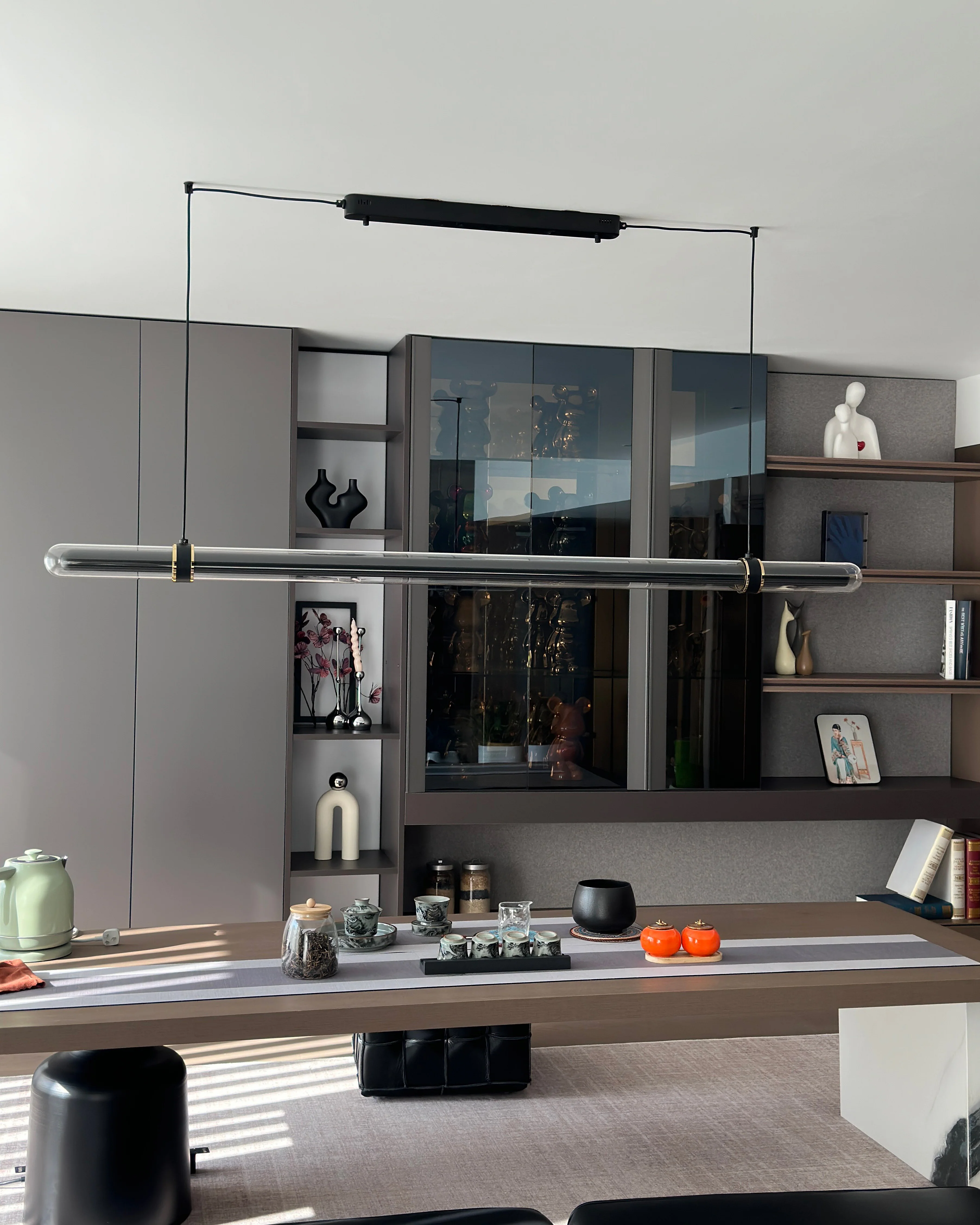 WOMO Black Glass Time tunnel Linear Pendant Light - WM3288 - Image 27