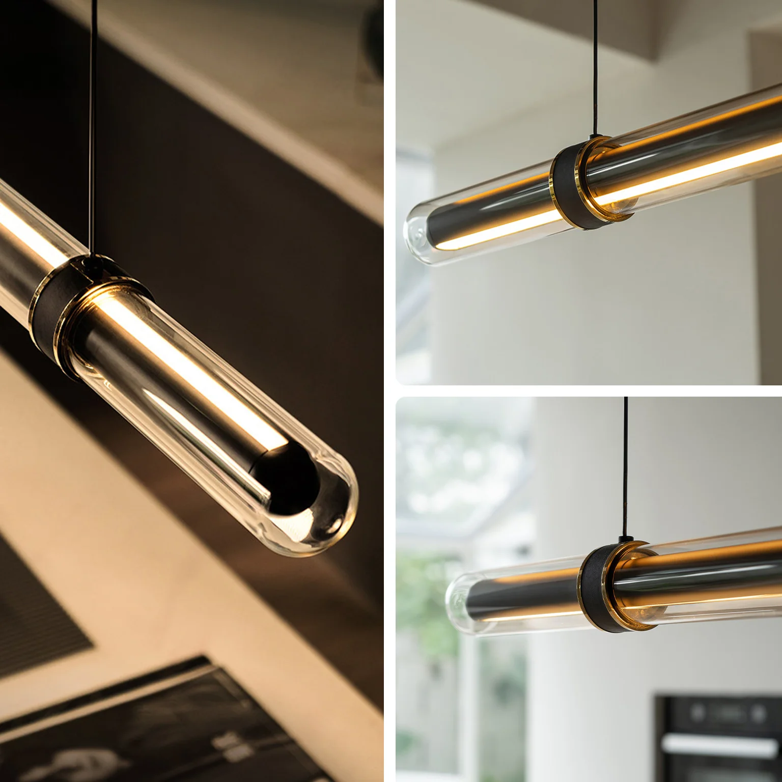 WOMO Black Glass Time tunnel Linear Pendant Light - WM3288 - Image 28
