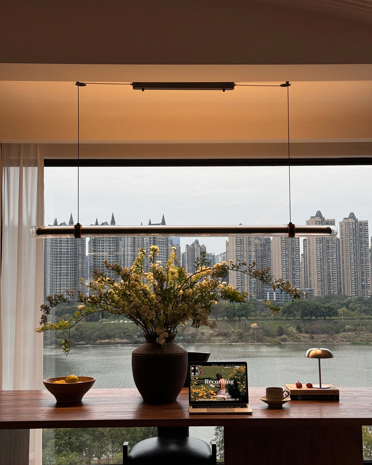 WOMO Black Glass Time tunnel Linear Pendant Light - WM3288 - Image 4