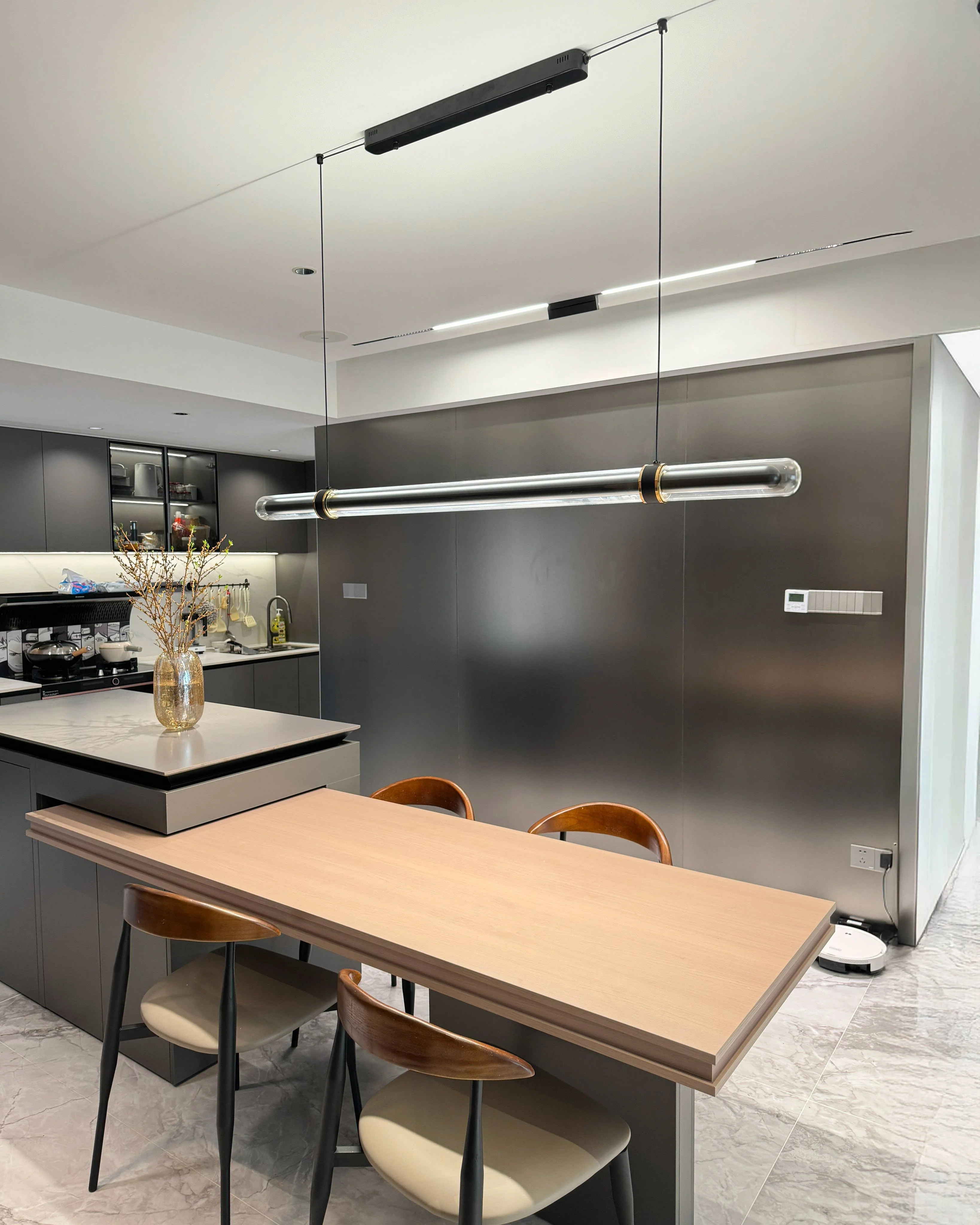 WOMO Black Glass Time tunnel Linear Pendant Light - WM3288 - Image 6