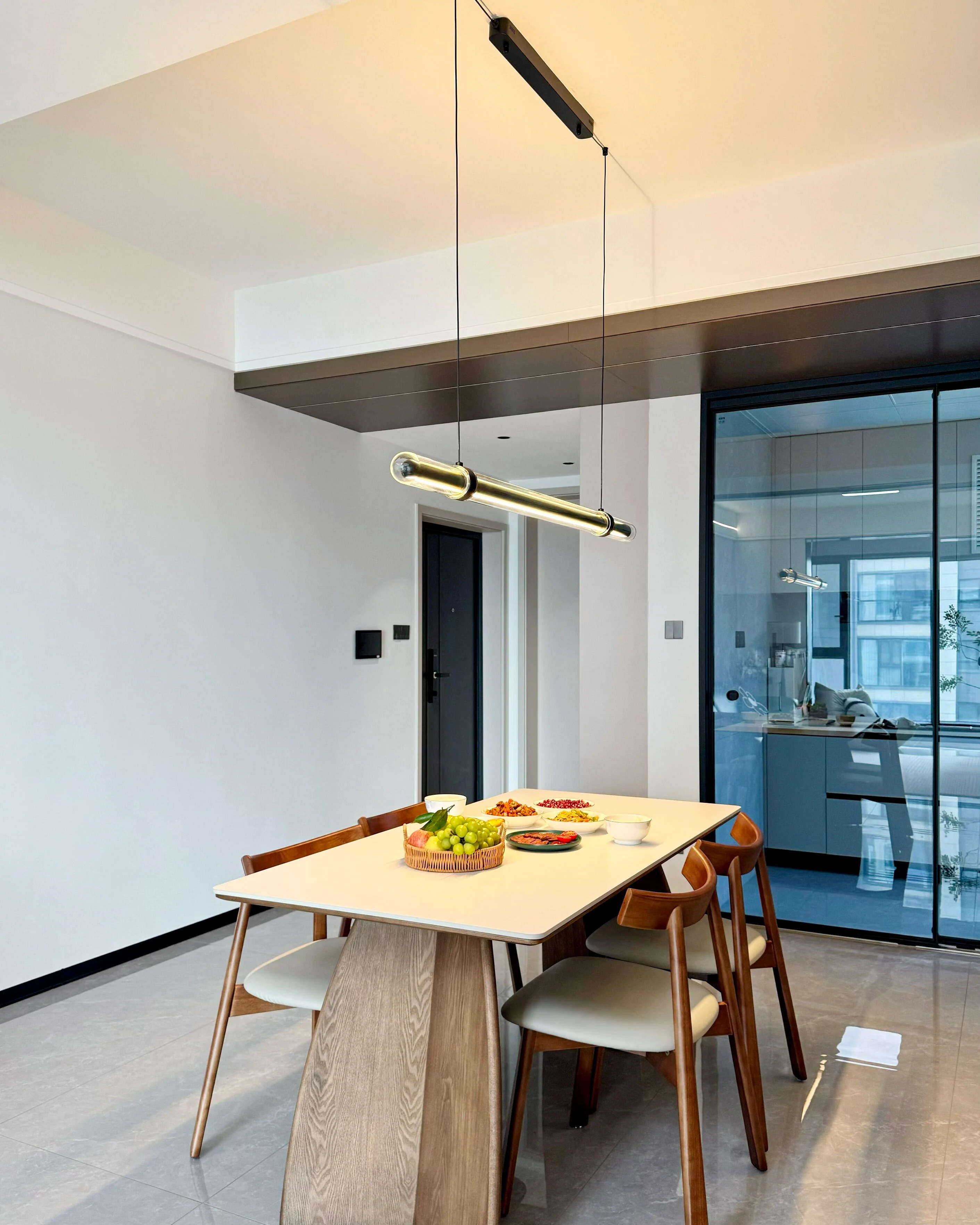 WOMO Black Glass Time tunnel Linear Pendant Light - WM3288 - Image 9