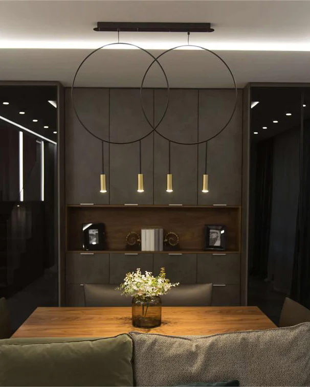 WOMO Black Ring Pendant Light-WM2608 - Image 7
