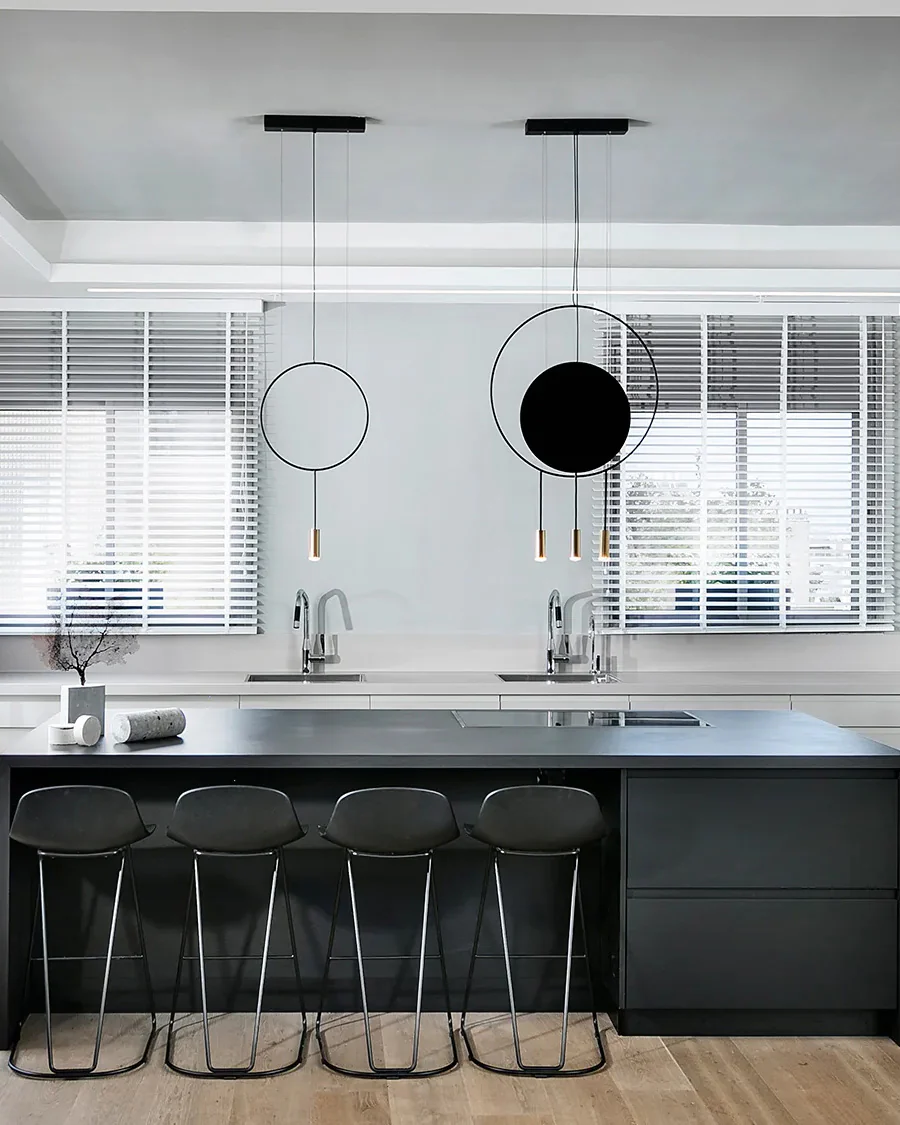 WOMO Black Ring Pendant Light-WM2608 - Image 8