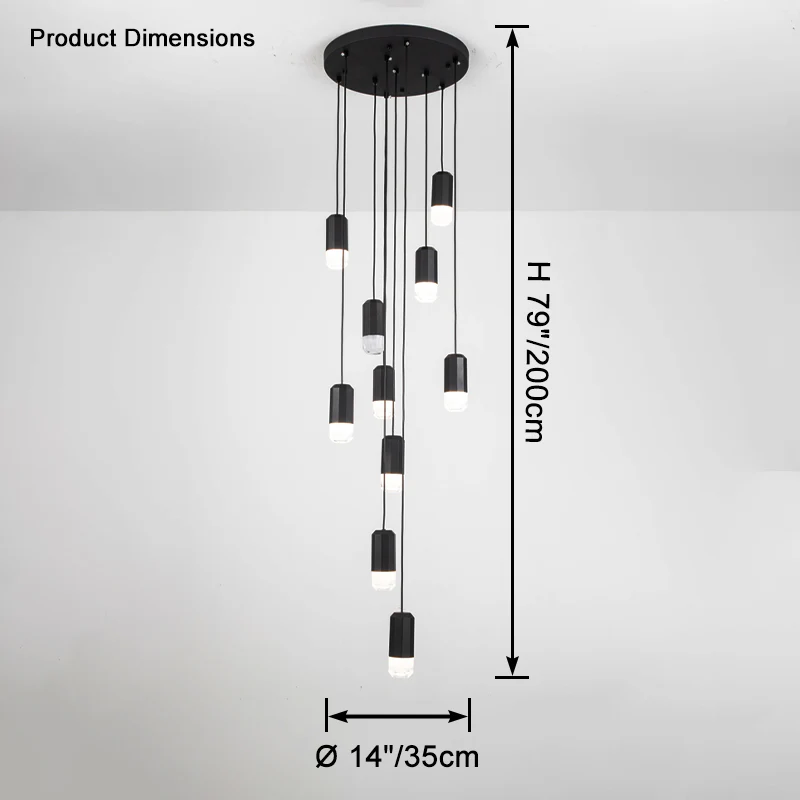WOMO Black Drop Chandelier -WM2610 - Image 9